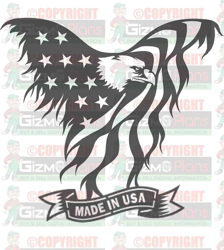 Flying Eagle American Flag DXF Files