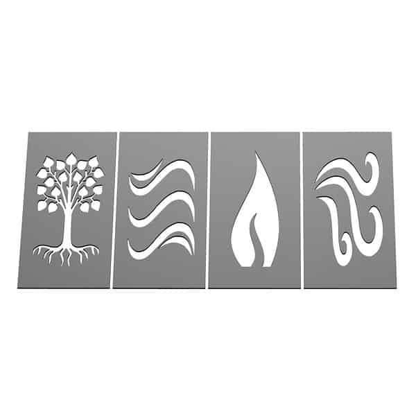 Decorative Screens Set: Earth, Water, Fire, and Wind