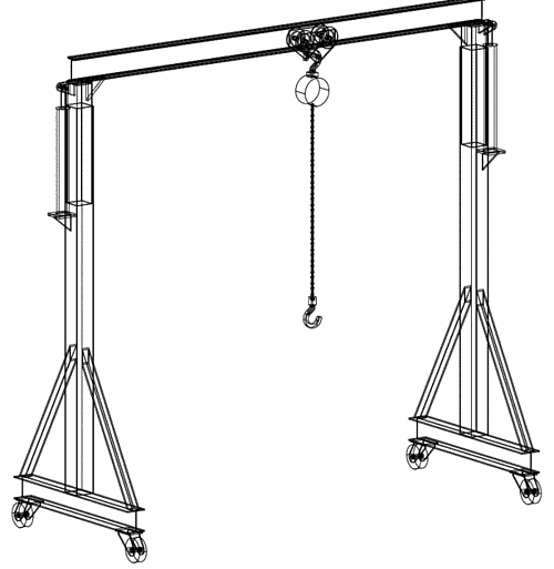 Gantry Crane Plans (Telescoping Design, All Drawings Included)