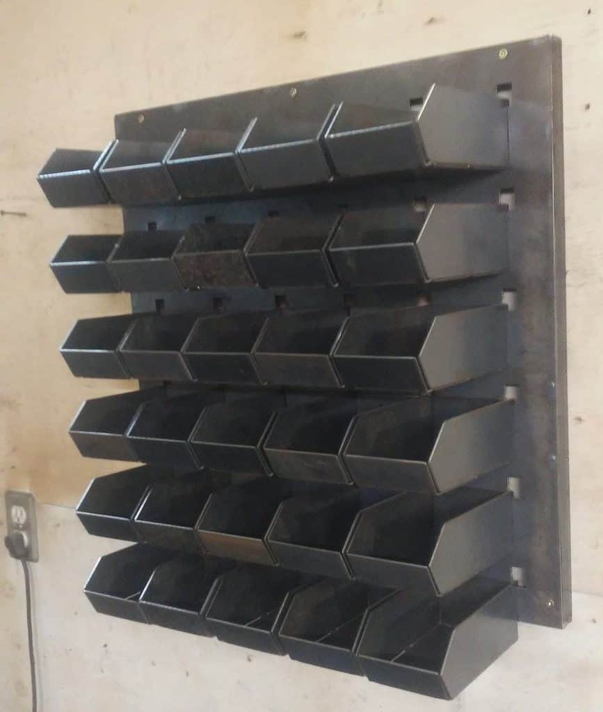 DIY Wall Mounted Metal Storage Bins (Adjustable System, DXF Cut Files)